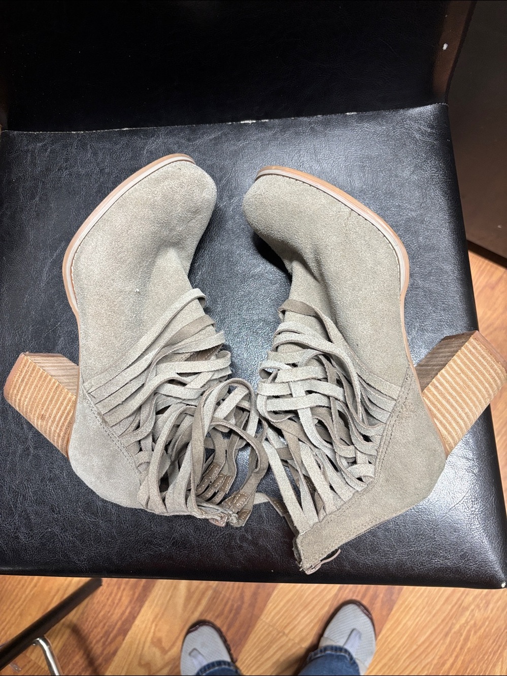 Women’s Torrid genuine suede, Ankle Boots - Taupe, 9.5 WW